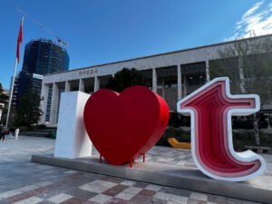 Tirana city sign