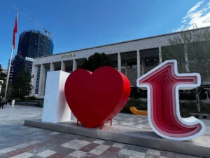 Tirana city sign