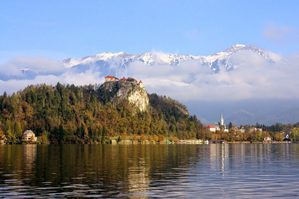 View of Bled Castle from Bled Island
