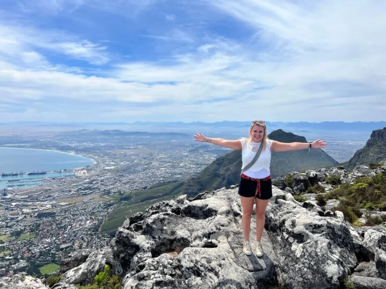 Pose on top of Table Mountain, Cape Town, South Africa