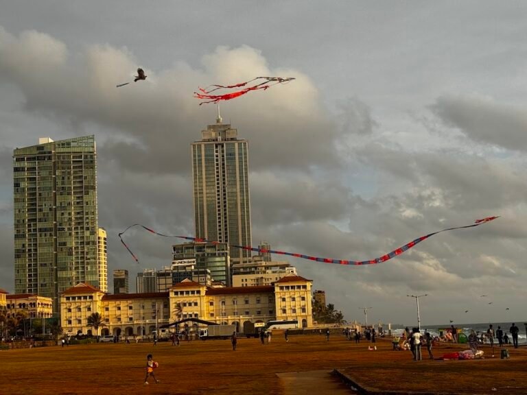 Kites flying at Galle Face Green, Colombo, Sri Lanka