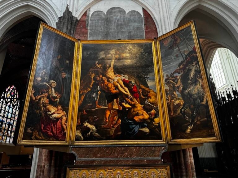 Rubens' Raising of the Cross painting, Antwerp Cathedral