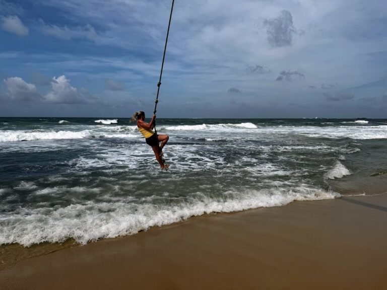 Palm Rope Swing, Dalawella Beach, Unawatuna Sri Lanka