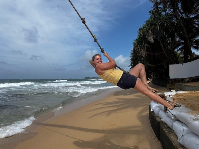 Palm Rope Swing, Dalawella Beach, Unawatuna Sri Lanka