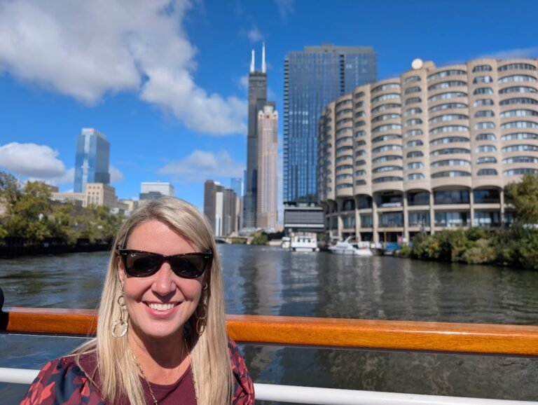 Amy in Chicago on Architecture Boat Tour