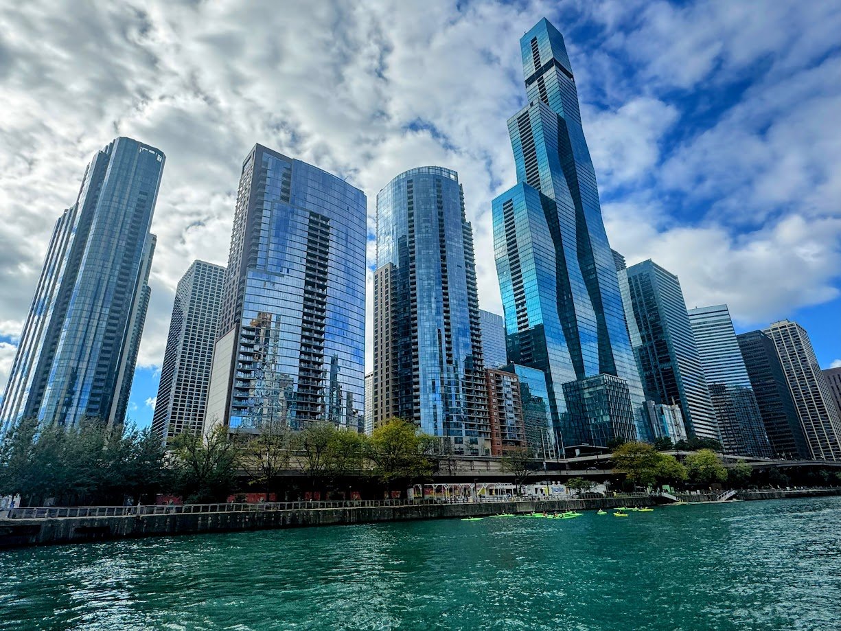 Skyscrapers in Chicago, seen from Architecture Boat Tour