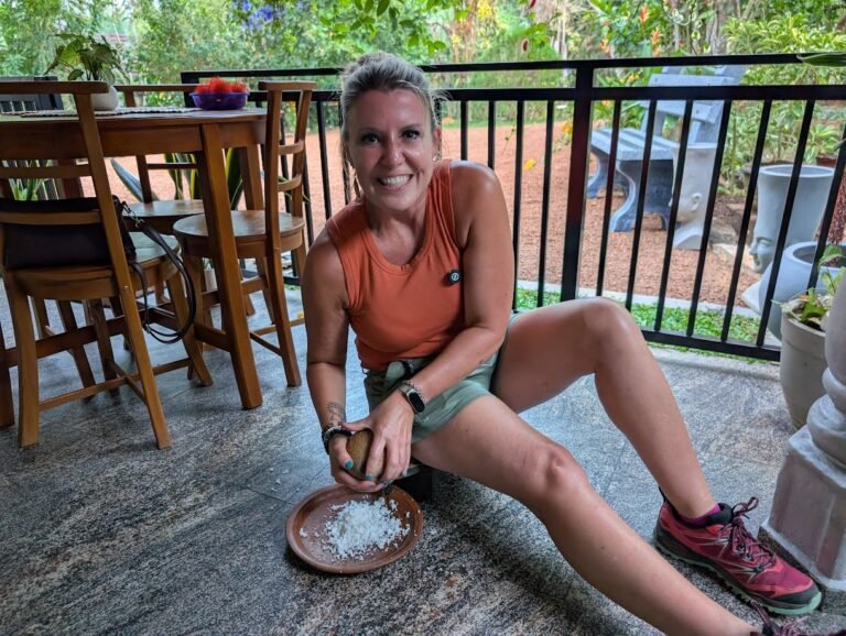 Grinding coconut, Galle Cooking Class, Sri Lanka