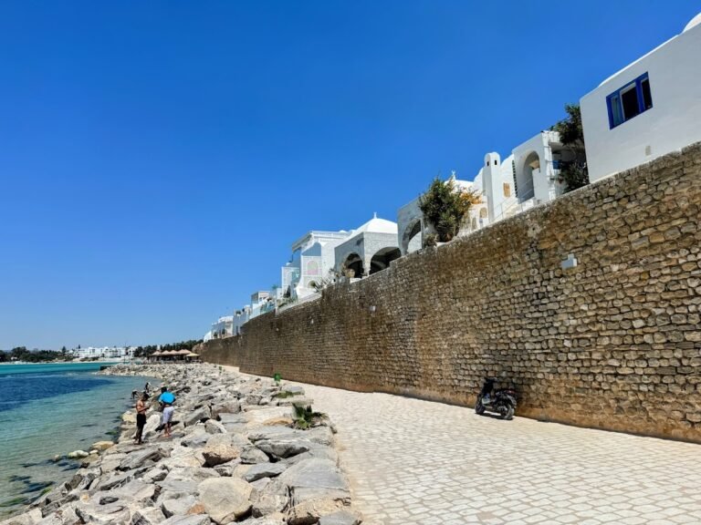 Hammamet Bay and fortress walls, Tunisia