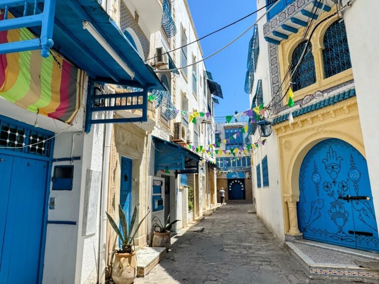 Street in Hammamet Medina, Tunisia