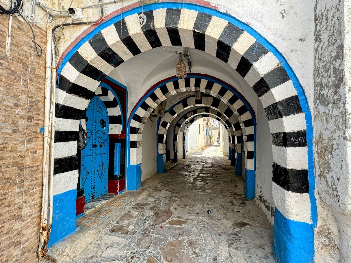 Arches in Hammamet Medina, Tunisia